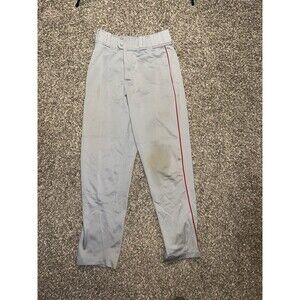 Rawlings Relaxed Fit Baseball Pants Gray Mens Size Medium  Pro-Dri Red Pinstripe